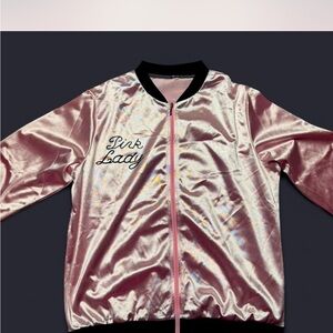 Pink Satin Bomber Jacket